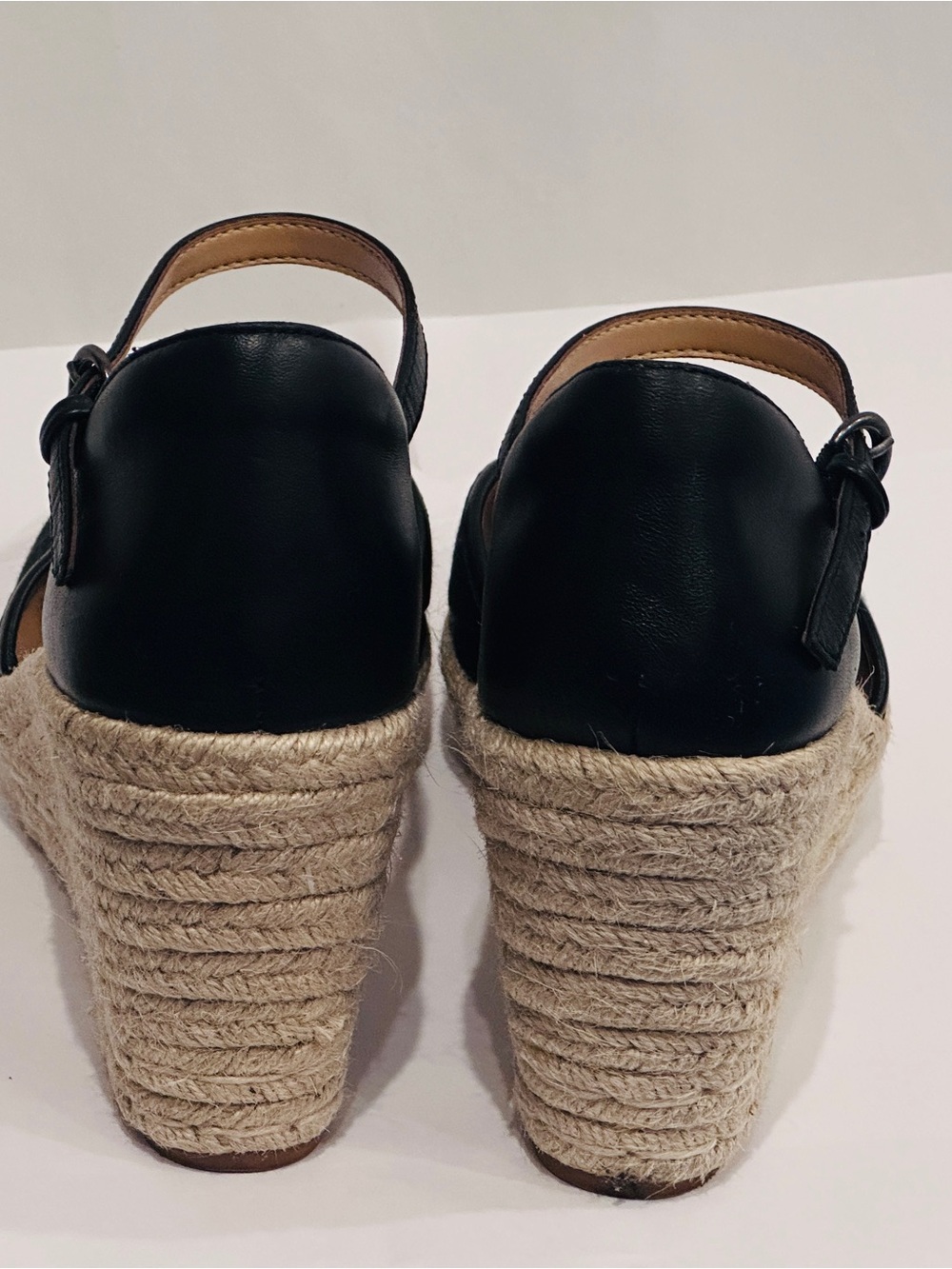 Naturalizer Black Espadrille Wedge Sandals Size 9.5 Comfort Shoes - Picture 5 of 16